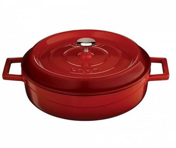 LAVA steypujárns pönnupottur með loki - Rauður 28 cm