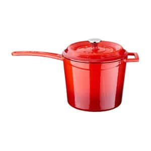 LAVA steypujárns skaftpottur 18 cm-  Rauður