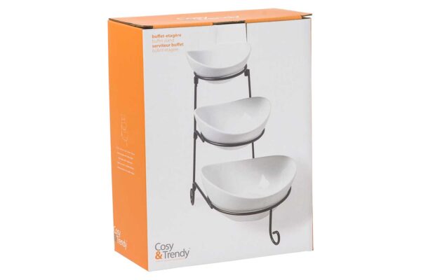 Þriggja hæða standur með 3 oval skálum - Image 2