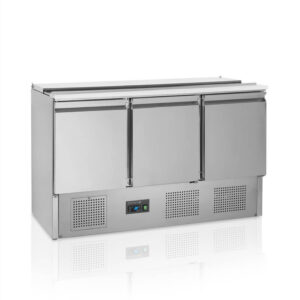 Tefcold Salatborð m.3 hurðum + 4x1/1GN kæligryfj