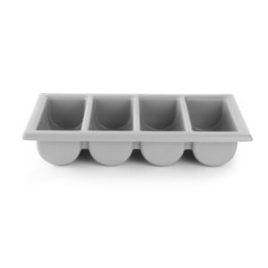 Hendi hnífaparabakki 4 hólf grátt plast