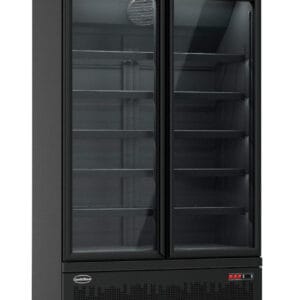 CombiSteel Kælir 125cm 2 glerhurðar svartur