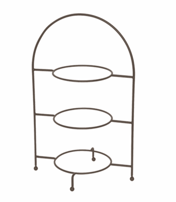 High tea standur rustic brúnn