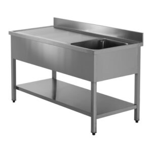 TECNODOM STÁLBORÐ 120X70X95H M. VASK HÆGRI