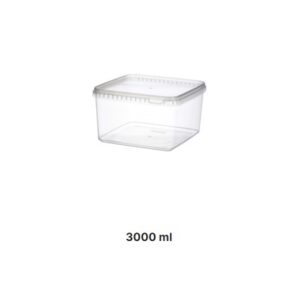 Lalla dallar + lok 3000 ml glær ferköntuð