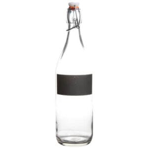Glerflaska með krítarmiða 1 ltr