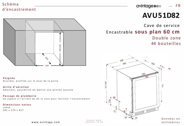 LA SOMMELIERÉ Avintage vínkælir - í innréttingu 44 flöskur - Image 6