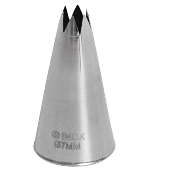 Stál tjulla fyrir sprautupoka stjarna - 7 mm
