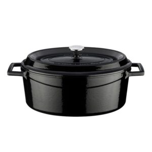 LAVA OVAL Pottur Svartur - 31 cm