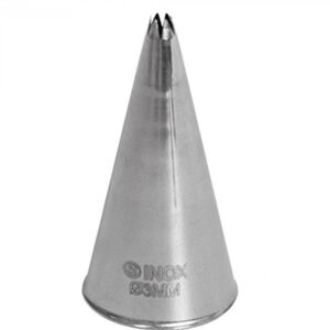 Stál tjulla fyrir sprautupoka stjarna - 3 mm