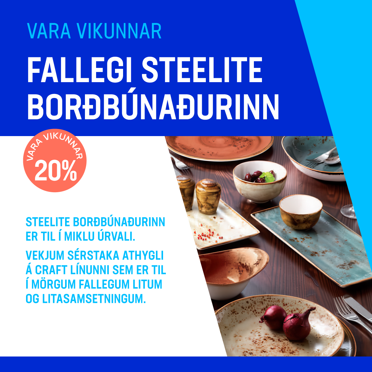 Vara vikunnar – 20% afsláttur af Steelite borðbúnaði.