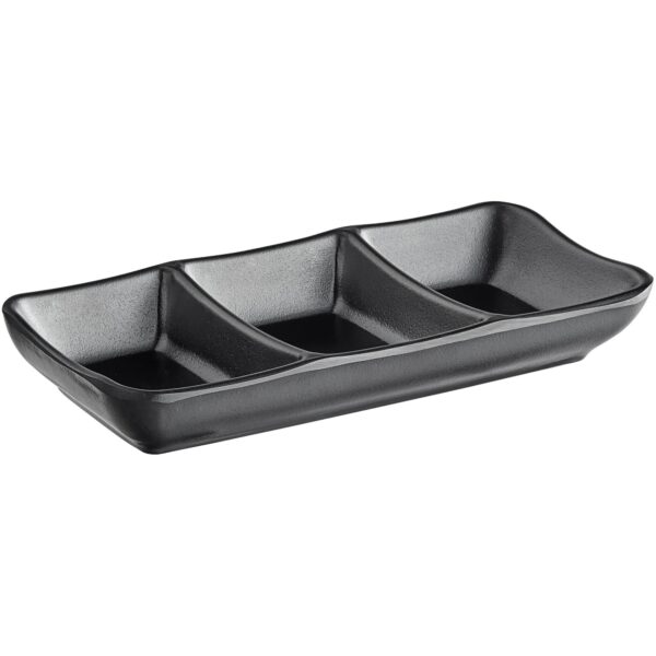 Zen Melamin bakki svartur - 3 hólf