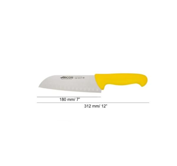 ARCOS Santoku Scalloped 180 mm - Gulur - Image 3