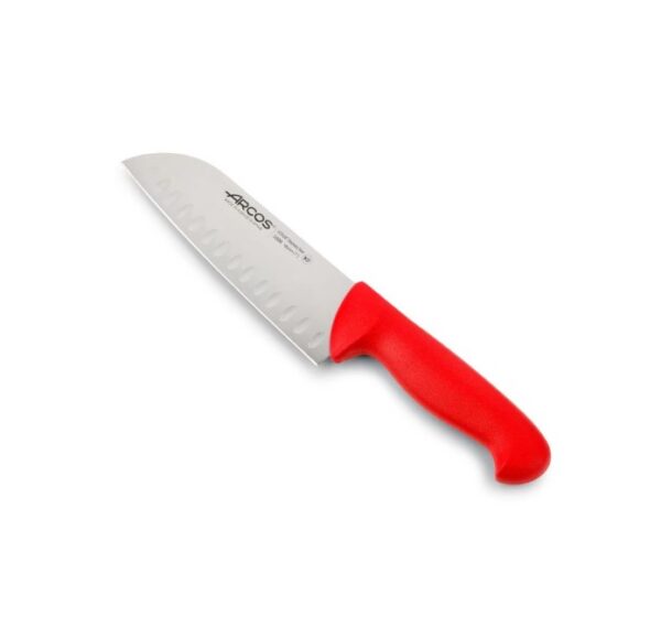 ARCOS Santoku scalloped 180 mm - Rauður