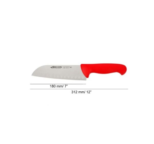 ARCOS Santoku scalloped 180 mm - Rauður - Image 3