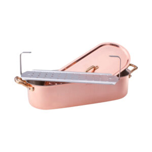 Agnelli Kopar fiskipottur með grind - 40 cm