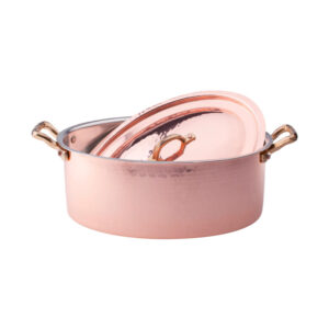 Agnelli Kopar sporöskjulaga pottur með loki - 30 cm