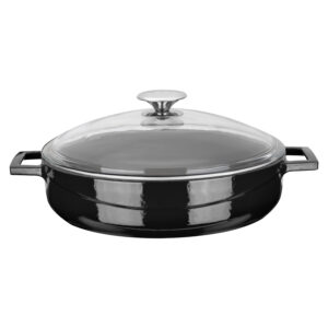 LAVA Steypujárns Pottapanna svört með glerloki - 28 cm