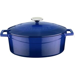 LAVA Oval Steypujárnspottur Blár - 29 cm