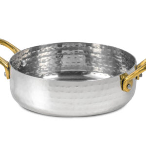 PUJADAS Mini stálfat Hamrað gyllt handföng - 16 cm